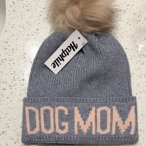 Gray and Pink Dog Mom Beanie